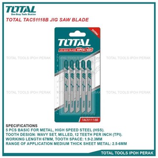 5 lưỡi cưa lọng kim loại total tac51118b