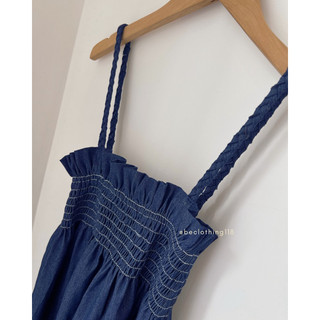 Đầm midi doll jean 2 dây bothun ngực