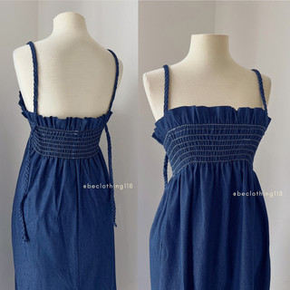 Đầm midi doll jean 2 dây bothun ngực