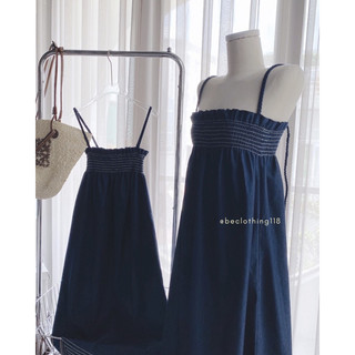 Đầm midi doll jean 2 dây bothun ngực