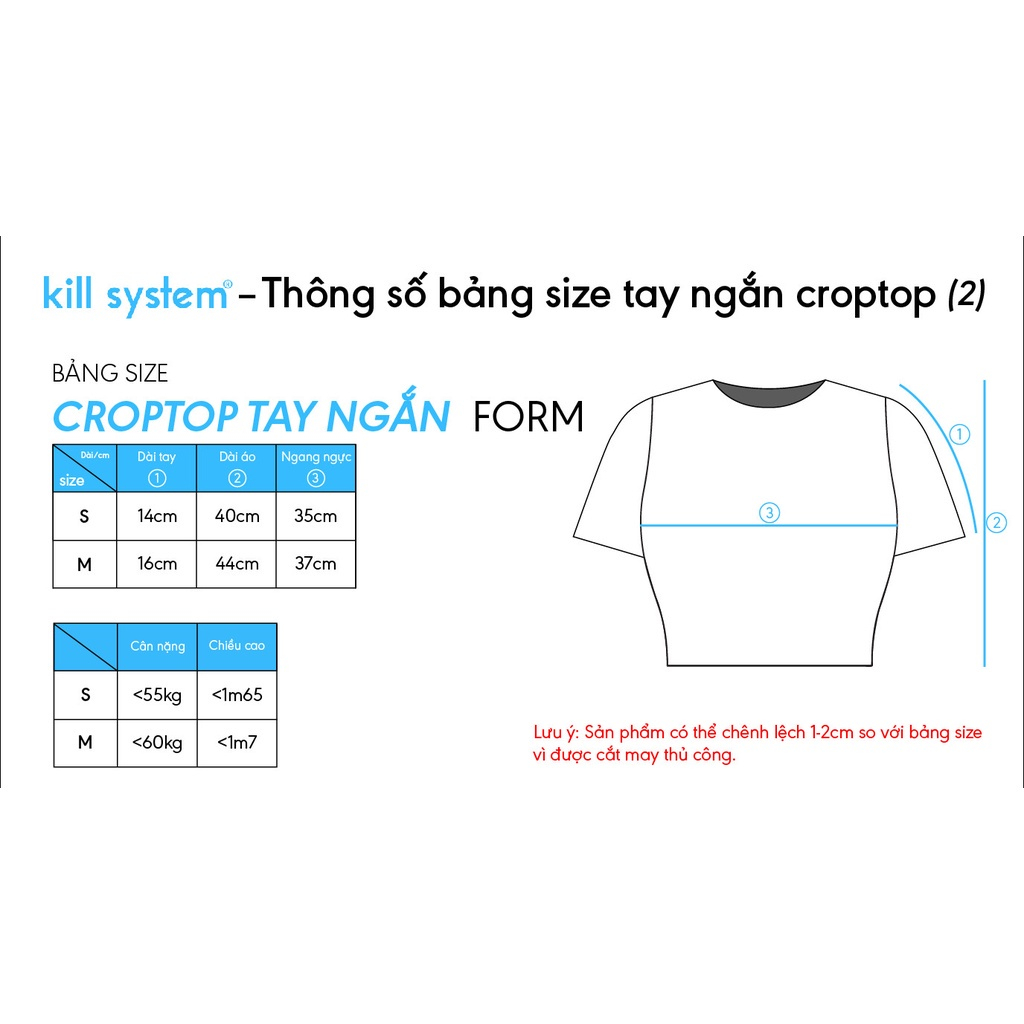Áo thun croptop Killsystem baby tee trơn tay ngắn chữ KIST màu trắng, đen chất thun gân co giãn Localbrand.studio