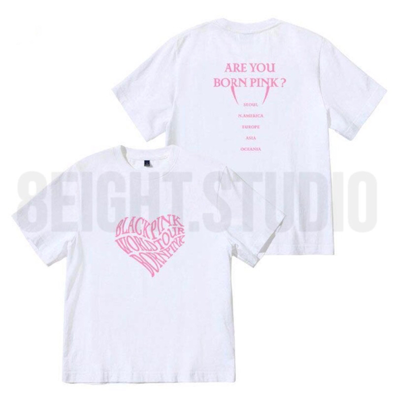Áo thun tay lỡ Born Pink BlackPink World Tour 2023 cotton form rộng oversize nhiều màu phong cách ulzzang