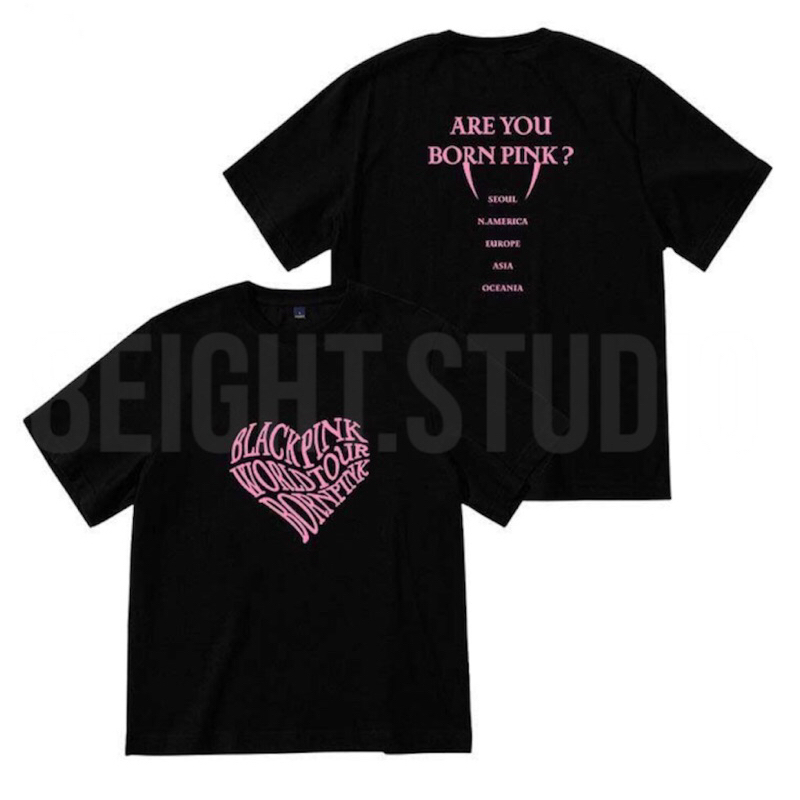 Áo thun tay lỡ Born Pink BlackPink World Tour 2023 cotton form rộng oversize nhiều màu phong cách ulzzang