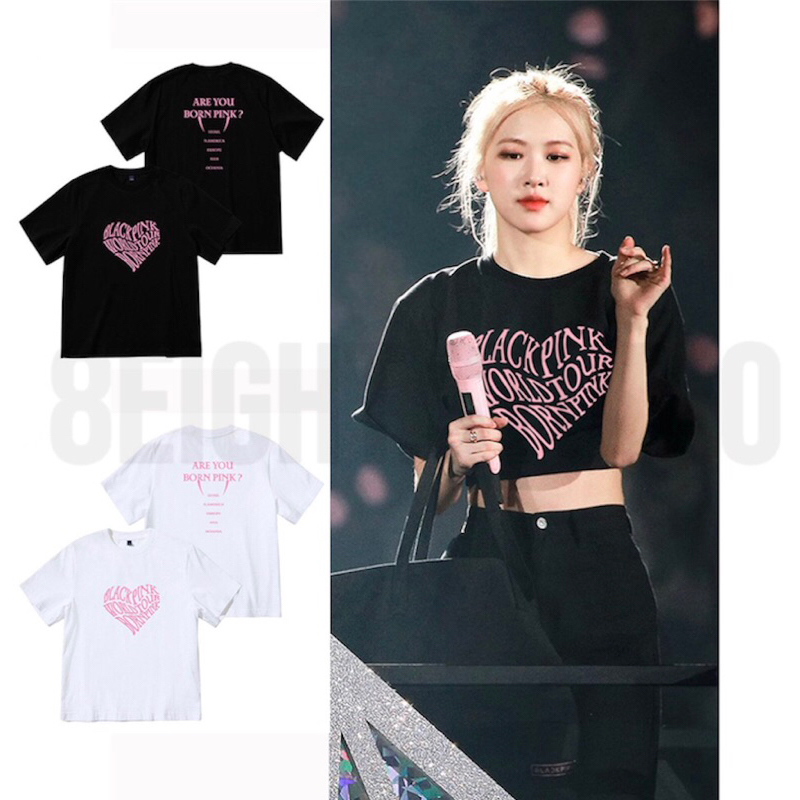 Áo thun tay lỡ Born Pink BlackPink World Tour 2023 cotton form rộng oversize nhiều màu phong cách ulzzang