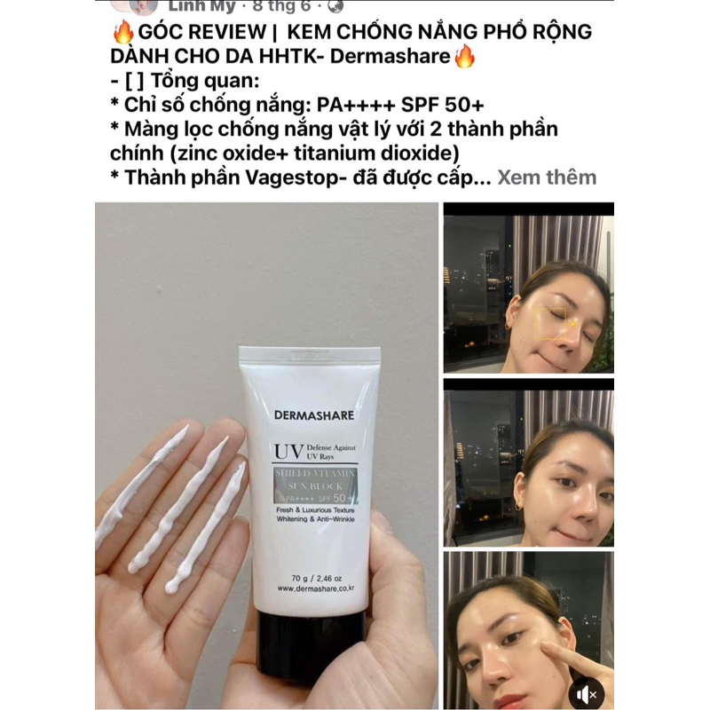 Kem chống nắng Dermashare 70g fullbox