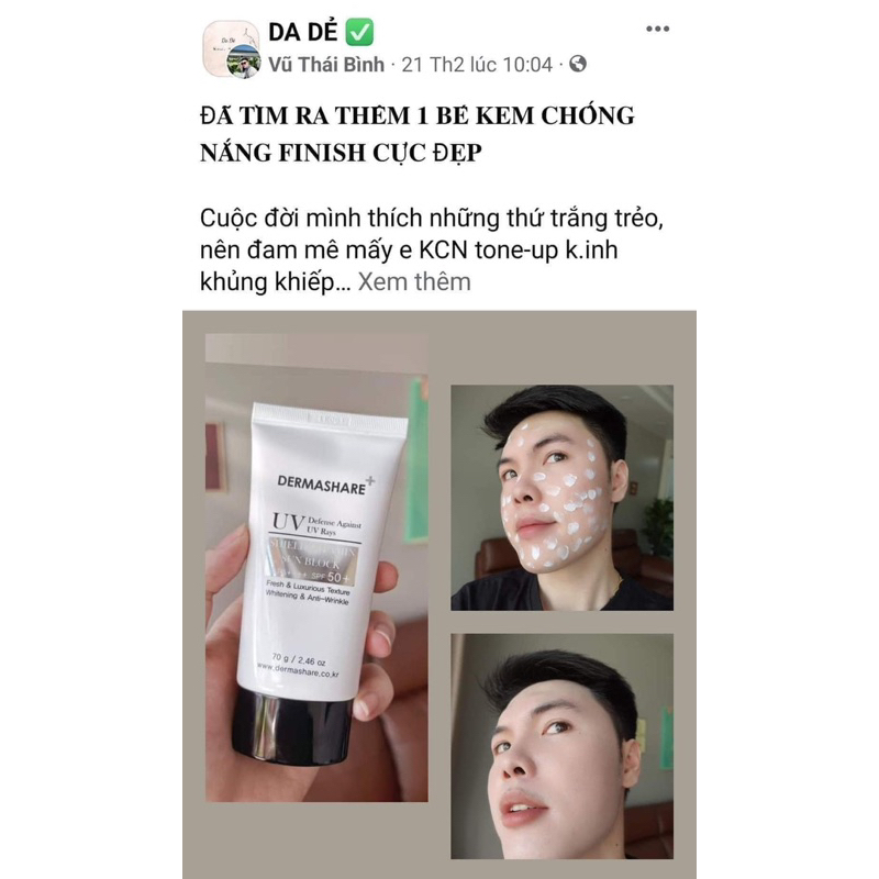 Kem chống nắng Dermashare 70g fullbox