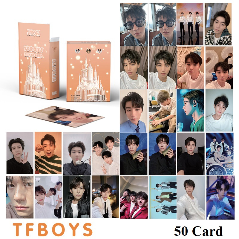 (ra mẫu mới) TFBOYS | Hộp thẻ card laser 50 tấm hologram (mới - 2023) / Polaroid Photo card Lomocard bo gócu
