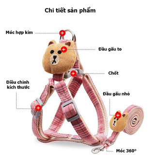 DÂY DẮT CHÓ MÈO ĐI DẠO, YẾM DẮT THÚ CƯNG DỄ THƯƠNG