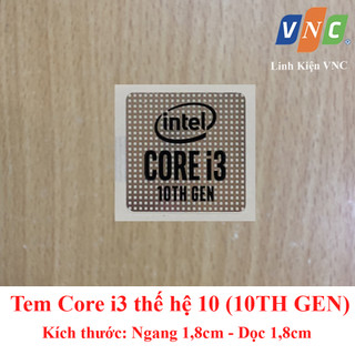 Tem core i3 thế hệ 10 thay tem máy tính - màu bạc