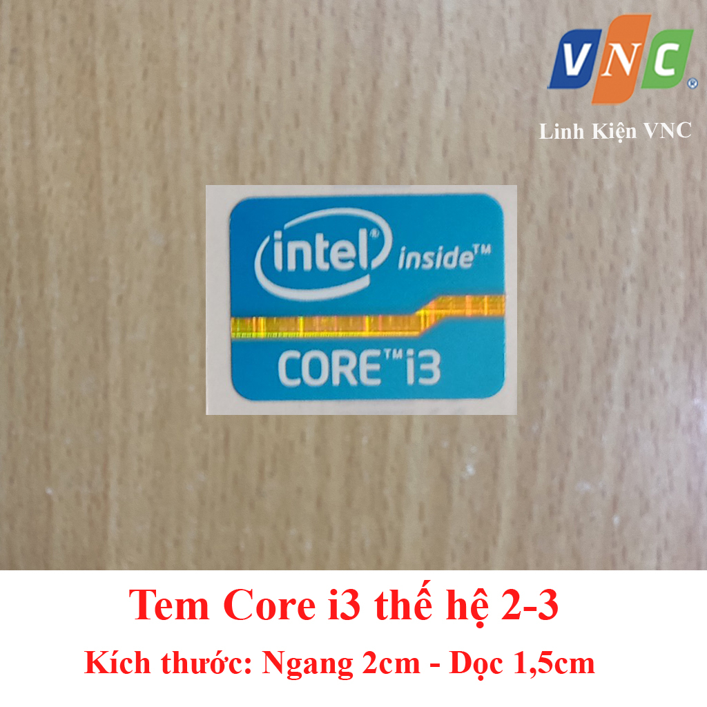 Tem Core i3 Thế Hệ 2, Tem Core i3 Thế Hệ 3 - màu Xanh