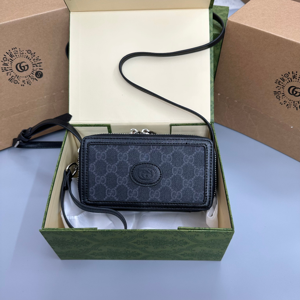 Túi đeo chéo Gucci mini Bag Embossed họa tiết monogram fullbox bill thẻ LA on web