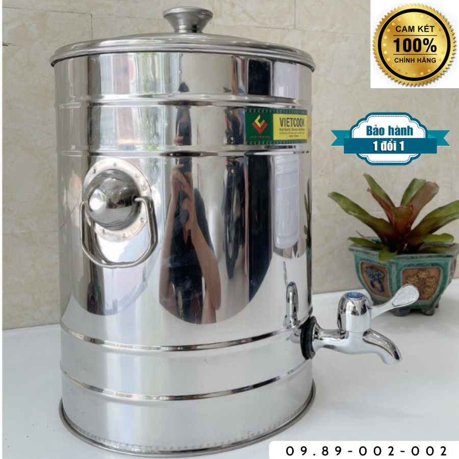 [INOX304] Bình Đựng Nước Inox Có Vòi Đủ Thể Tích Từ 10L Đến 25L - Gia Dụng Hoàng Gia