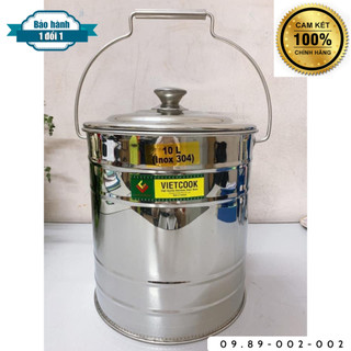 Bình đựng nước sữa, nước, thực phẩm inox 304 10 lít,15 lít, 20lít ko vòi ,Xô inox có nắp đậy
