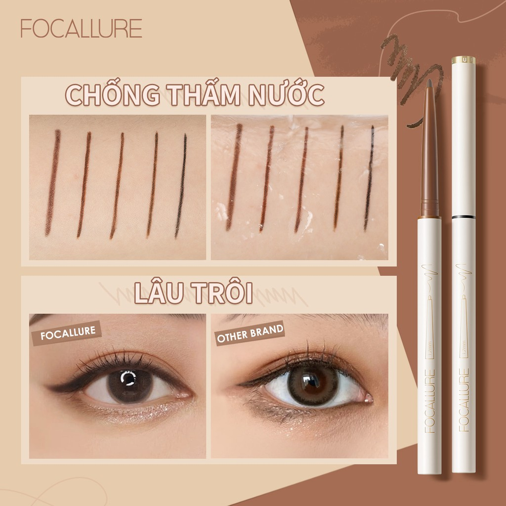 [HÀNG SẴN] Bút chì kẻ mắt FOCALLURE đầu mảnh 1.7mm chống thấm nước lâu trôi 1g FA243