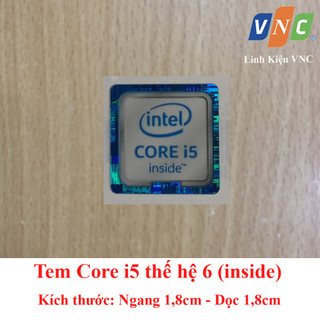 Tem core i5 thế hệ 6, tem core i5 thế hệ 7 - màu xanh