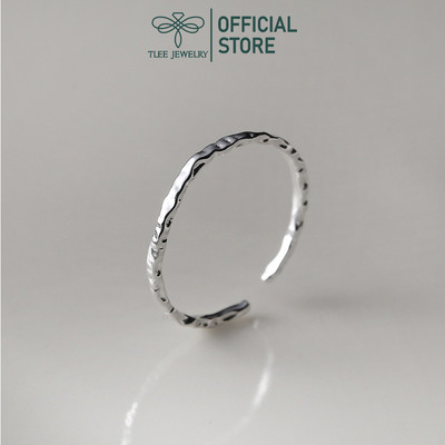 Nhẫn bạc nữ TLEE thân sần vỏ cây cá tính mẫu hở TLEE JEWELRY