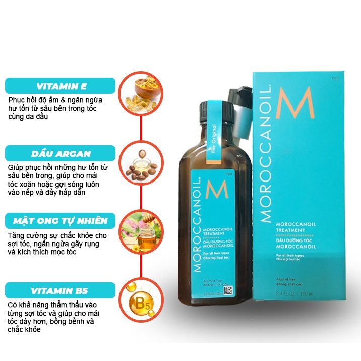 Moroccanoil Tinh dầu dưỡng ẩm moroccanoil chai 100ml