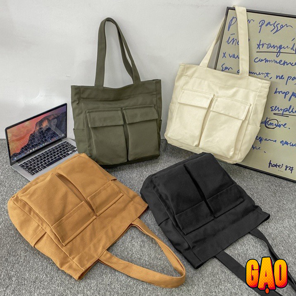 Túi vải canvas đeo vai cỡ lớn phong cách nhật bản cho nam