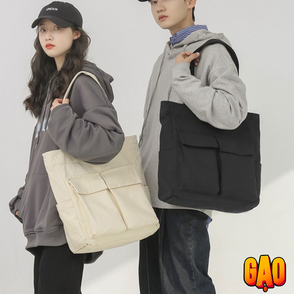 Túi vải canvas đeo vai cỡ lớn phong cách nhật bản cho nam