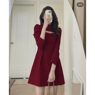 [A3] Váy nhung cut out ngực buộc nơ lưng DORITA BOUTIQUE