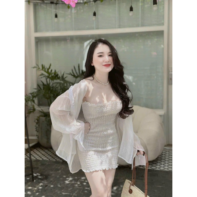 Set áo sơmi kèm váy body nhúng bigsize_saigon(50-90kg)