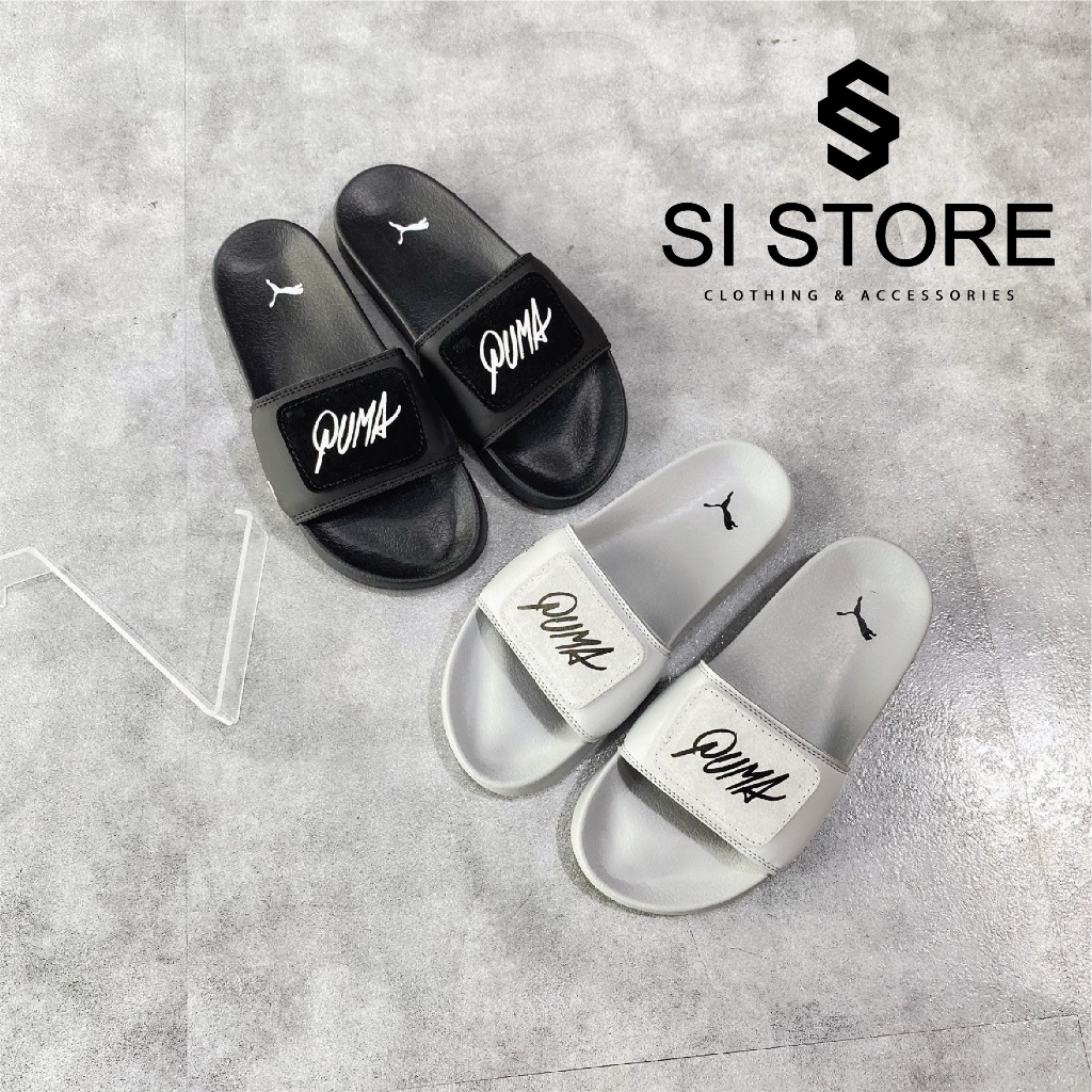 Dép P.u.m.a Logo Dán - Black / Đen *Chính Hãng*