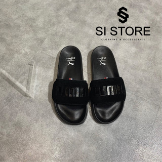 Dép p.u.m.a suede cờ pháp đen