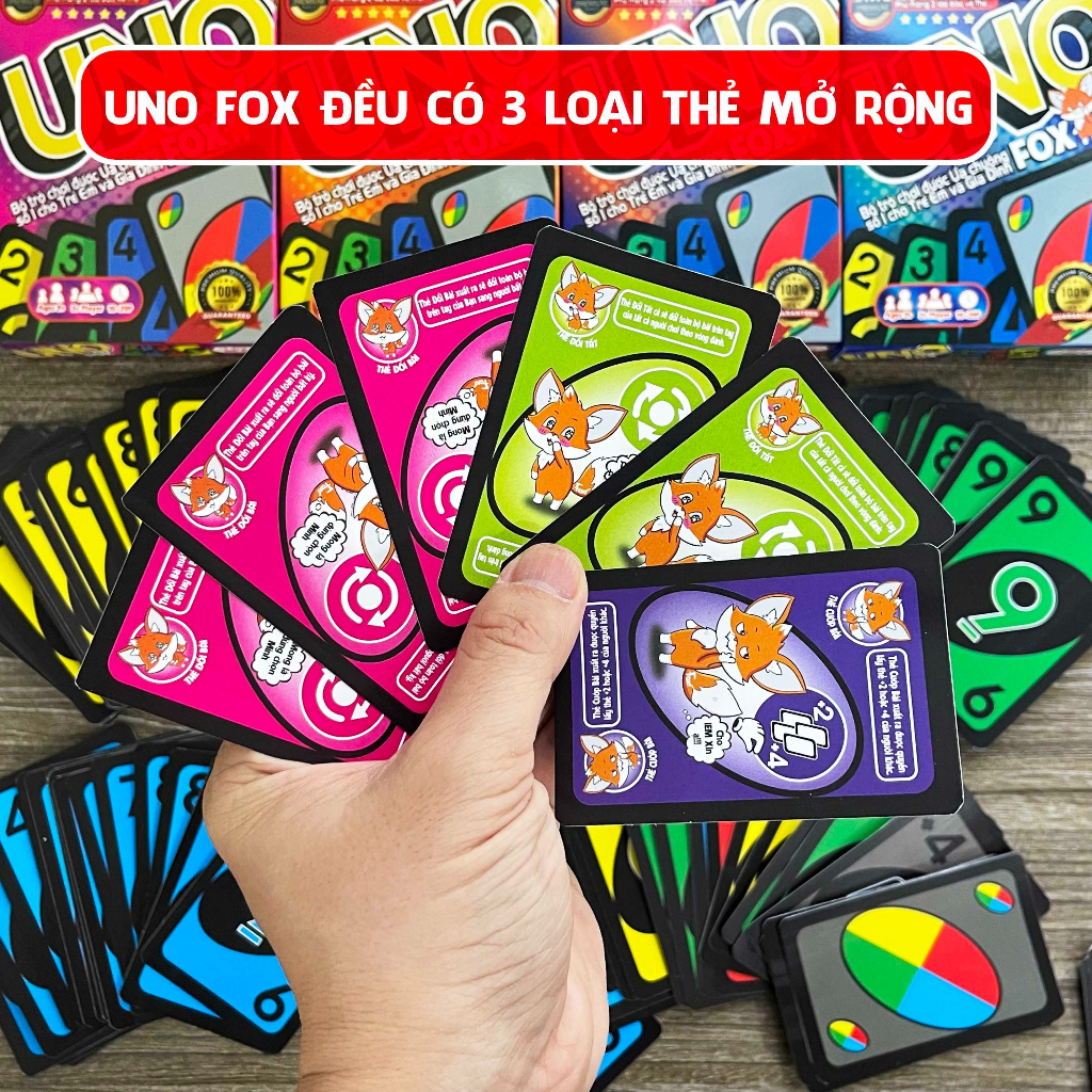 Board game-UNO FOX-Foxi-uno flip-uno kiss-cardgame Uno-trò chơi hay-hài hước-đấu trí đội nhóm