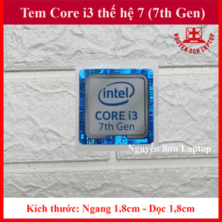 Tem máy tính Core i3 Thế Hệ 7 - màu Xanh