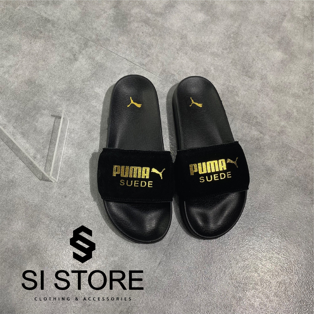 [Siêu Sale ] Dép P.u.m.a Suede Đen GOLD *Chính Hãng*