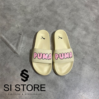 Dép p.u.m.a suede logo 3d pink - cream / kem