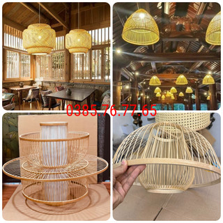 Dây đèn thả mây tre đan trang trí + Đã kèm bộ đui đế, day