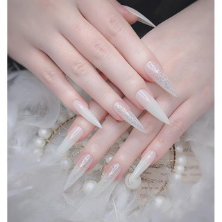 Nail box trắng gạo kèm nhũ