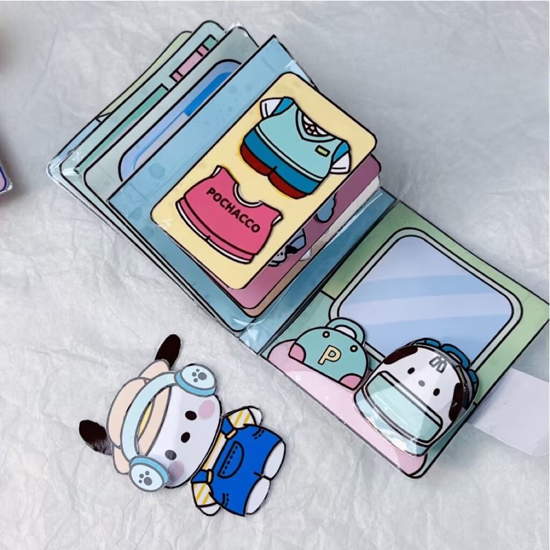 Bộ Tranh Cắt Dán Đồ Chơi Tương Tác Thú Hoạt Hình Sarino/Spongebob/Shin/Pochacco