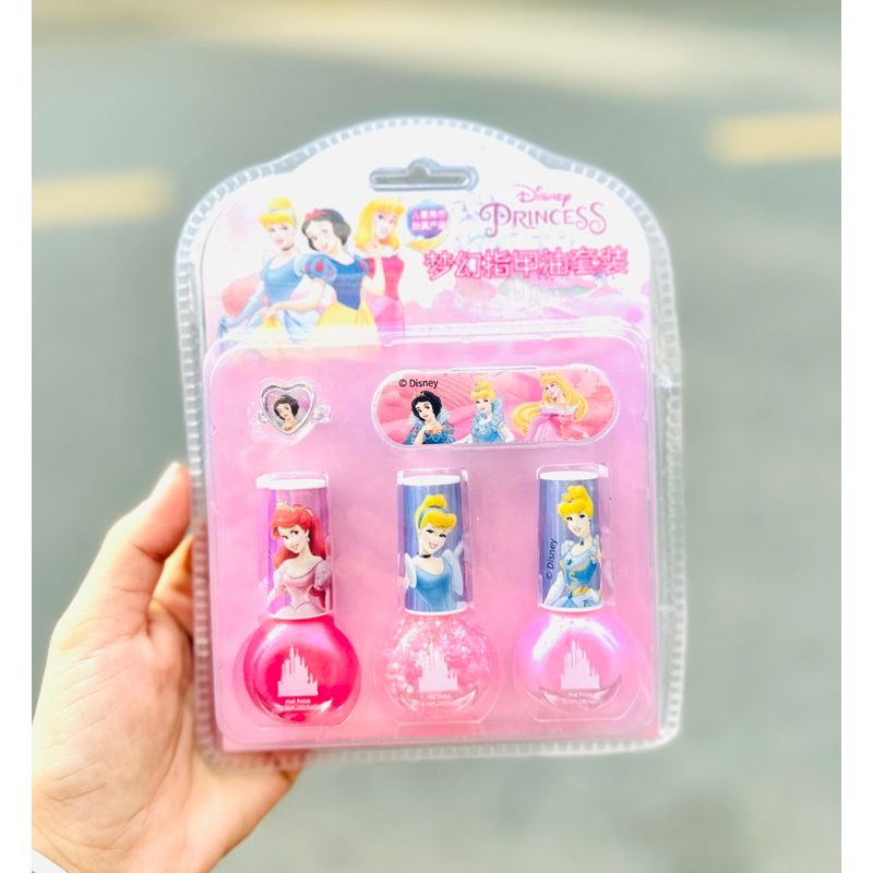 Vỉ 3 Chai Sơn Móng Tay Nhũ Bóc Được Mẫu Công Chúa Đồ Chơi Làm Nail Cho Bé