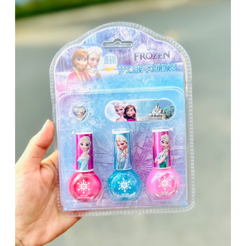 Vỉ 3 Chai Sơn Móng Tay Nhũ Bóc Được Mẫu Công Chúa Đồ Chơi Làm Nail Cho Bé