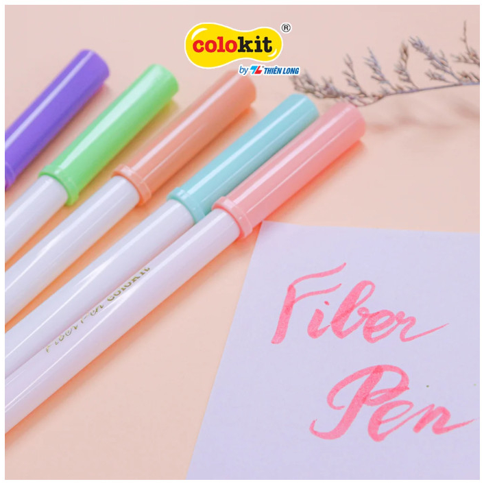 Bút lông 20 màu PASTEL Washable Fiber Pen Thiên Long Colokit SWM-C008 - Bút lông màu rửa được