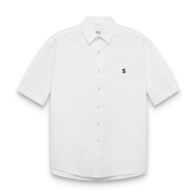 Áo sơ mi ngắn tay Silence Standard Eco Oxford logo S/basic [SO12]