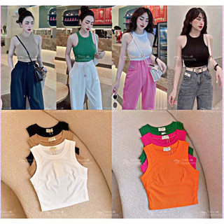 Áo ba lỗ, áo thun nữ crop-top co giãn mềm mịn
