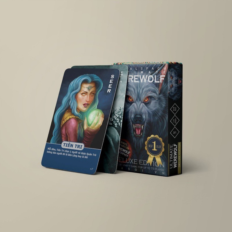 Đồ Chơi Boardgame Ma Sói Phiên Bản Tiếng Việt 21 Lá Bo Góc Đẹp