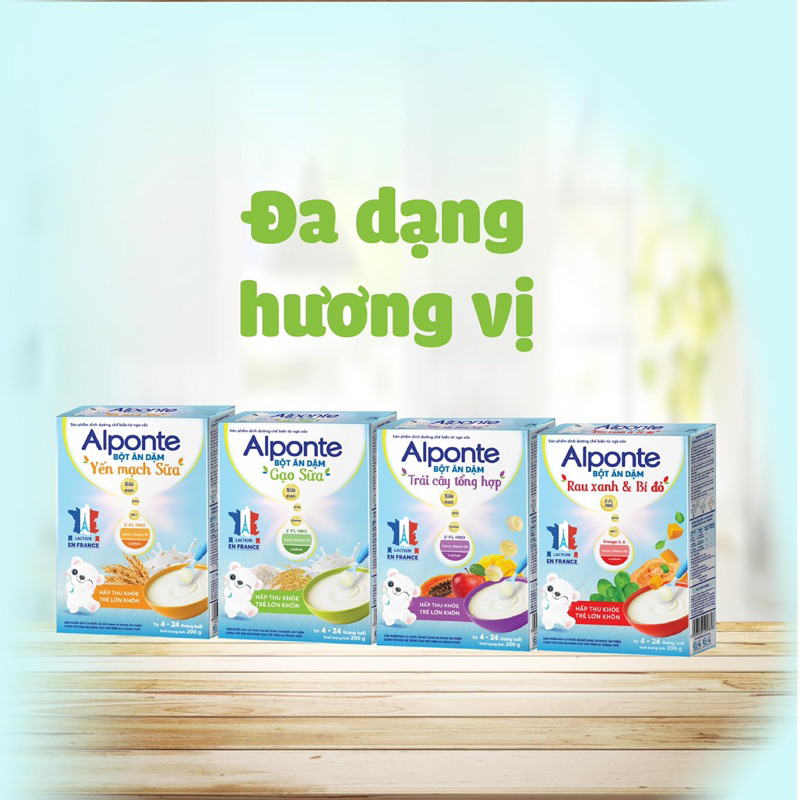 Bột ăn dặm Alponte 200g cho bé từ 4 tháng tuổi
