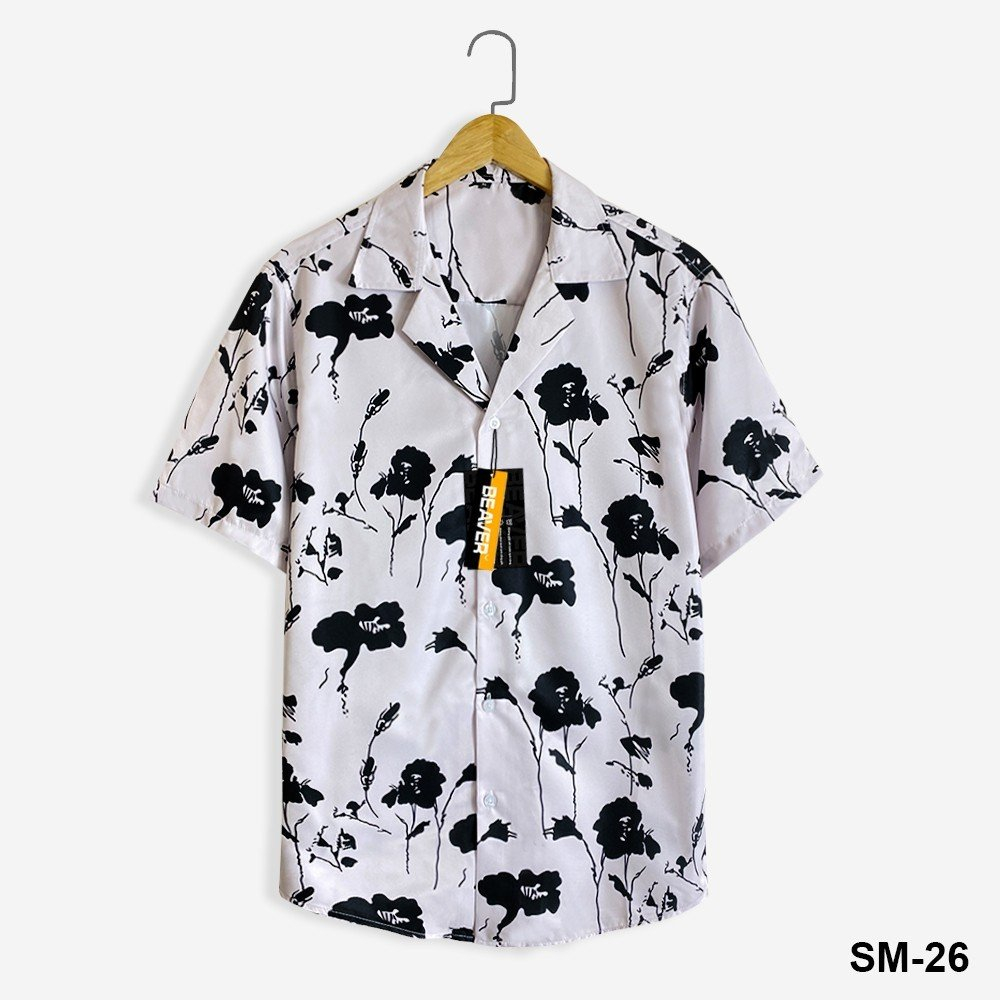 Áo sơ mi họa tiết lụa chéo Hàn SM -26 from rộng tay lỡ