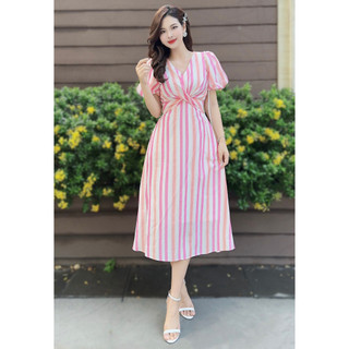 Váy đi biển đầm babydoll dáng dài sang trọng V308