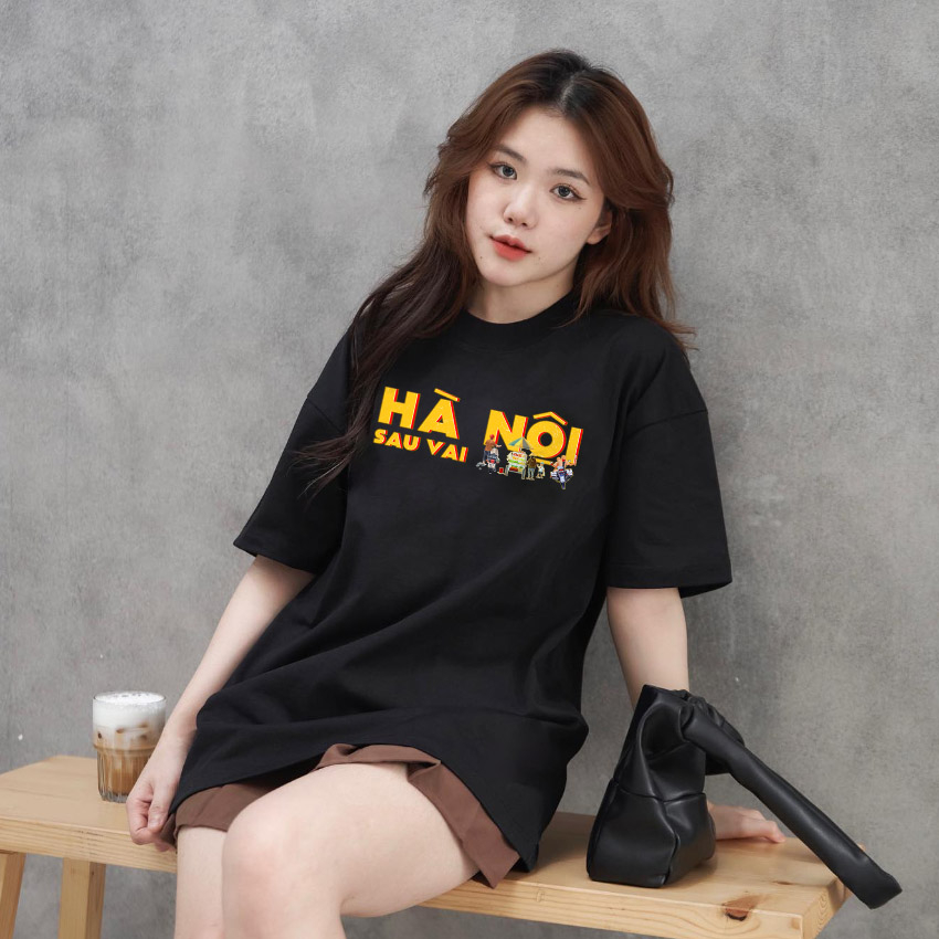 Áo Thun Unisex BEESKY 100% Cotton Hà Nội Sau Vai-HNSV001