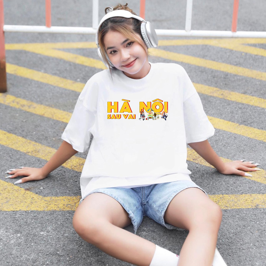 Áo Thun Unisex BEESKY 100% Cotton Hà Nội Sau Vai-HNSV001