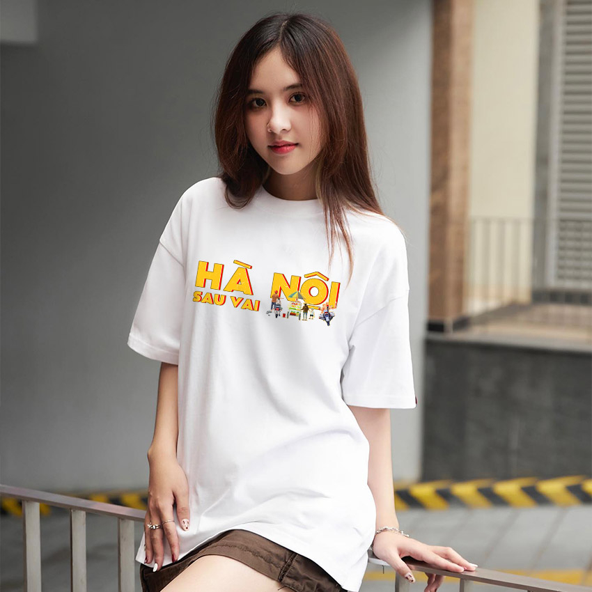 Áo Thun Unisex BEESKY 100% Cotton Hà Nội Sau Vai-HNSV001