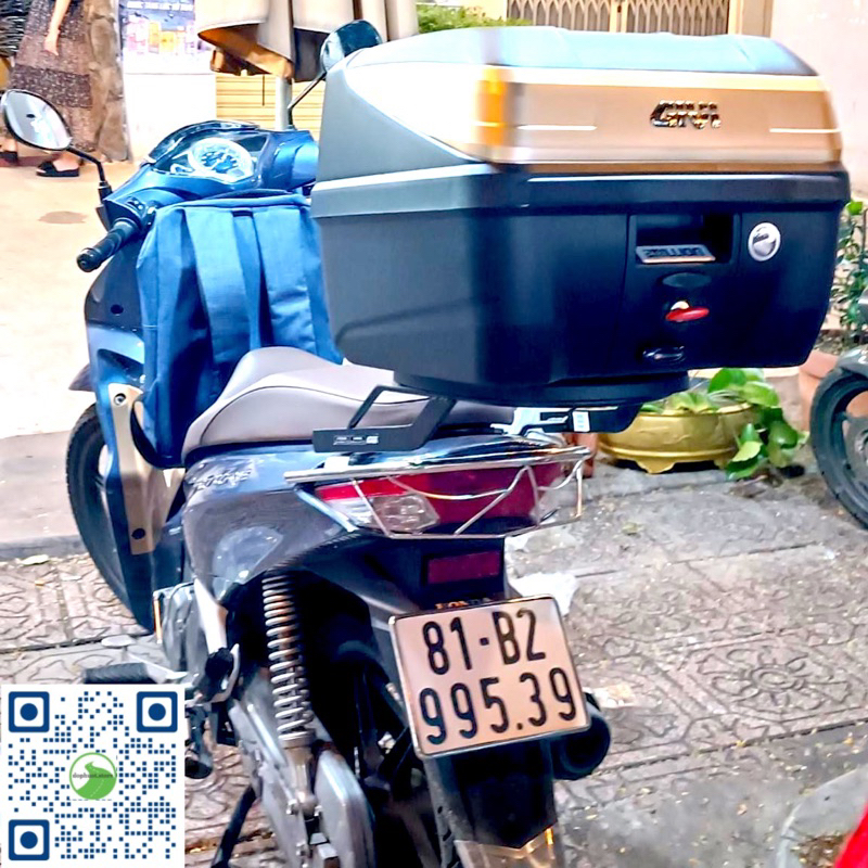 Future 125 lên thùng sau B32Gold và baga MV