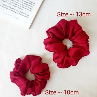 Dây cột tóc Scrunchies handmade vải lụa Ngọc Trai mềm mịn
