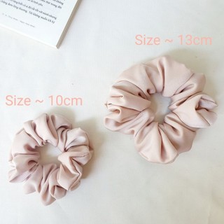 Dây cột tóc Scrunchies handmade vải lụa Ngọc Trai mềm mịn