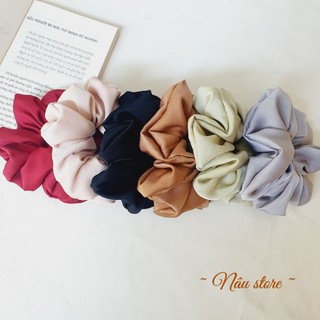 Dây cột tóc Scrunchies handmade vải lụa Ngọc Trai mềm mịn